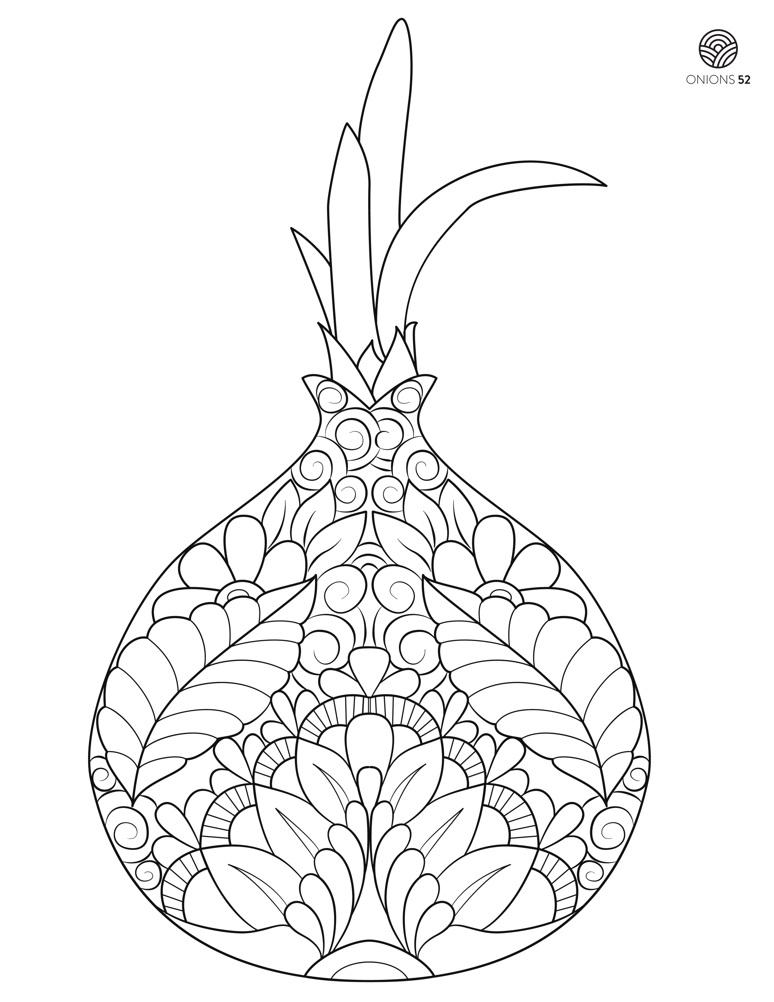 Mandala Onion Coloring Page